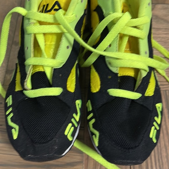 Fila dead stock vintage sneakers woman’s size 8 yello black flames - Picture 10 of 10